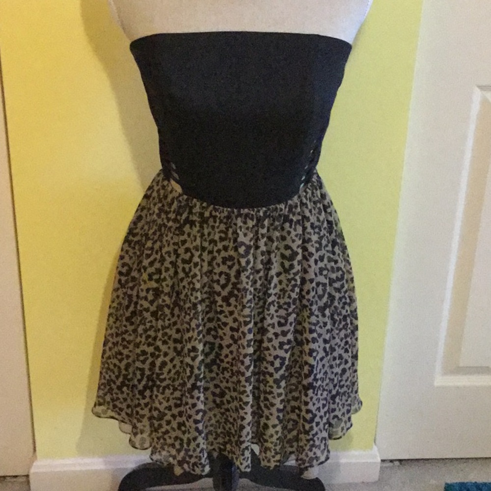 Rachel Roy Leopard strapless dress SZ6 NWT